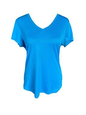 Sterling Performance women's blue short sleeve v-neck t-shirt size large